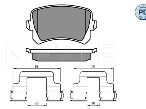 Placute frana 025 244 8317 PD MEYLE pentru Vw Passat Seat Alhambra Vw Tiguan Vw Cc Audi A6