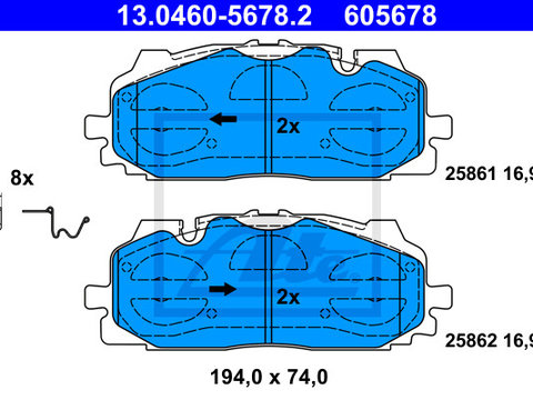 Placute frana 13 0460-5678 2 ATE pentru Audi Q7 Audi A4 Audi A5 Audi Q5 Audi A8