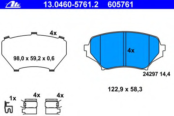 Placute frana 13 0460-5761 2 ATE pentru Mazda Mx-5