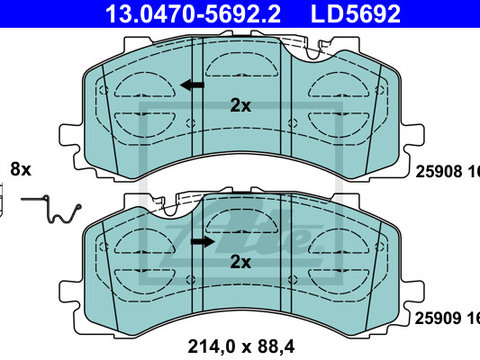 Placute frana 13 0470-5692 2 ATE pentru Audi Q7 Audi A8 Audi A7 Vw Touareg Audi A6