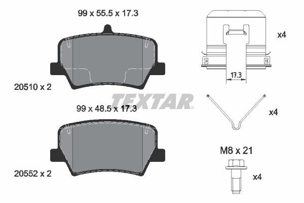 Placute frana 2051001 TEXTAR pentru Volvo Xc40