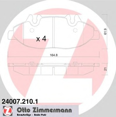 Placute frana 24007 210 1 ZIMMERMANN pentru Mercedes-benz Viano Mercedes-benz Vito