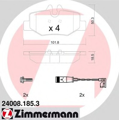 Placute frana 24008 185 3 ZIMMERMANN pentru Mercedes-benz Vito Mercedes-benz Viano