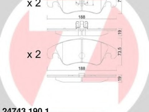 Placute frana 24743 190 1 ZIMMERMANN pentru Audi A5 Audi A4 Ford Focus