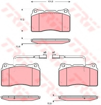 Placute frana # Alfa romeo Giulietta 2010 2011 2012 2013 2014 2015 2016 2017 2018 2019 2020 2021 2022 2023 2024 2025 # GDB1648 # TRW