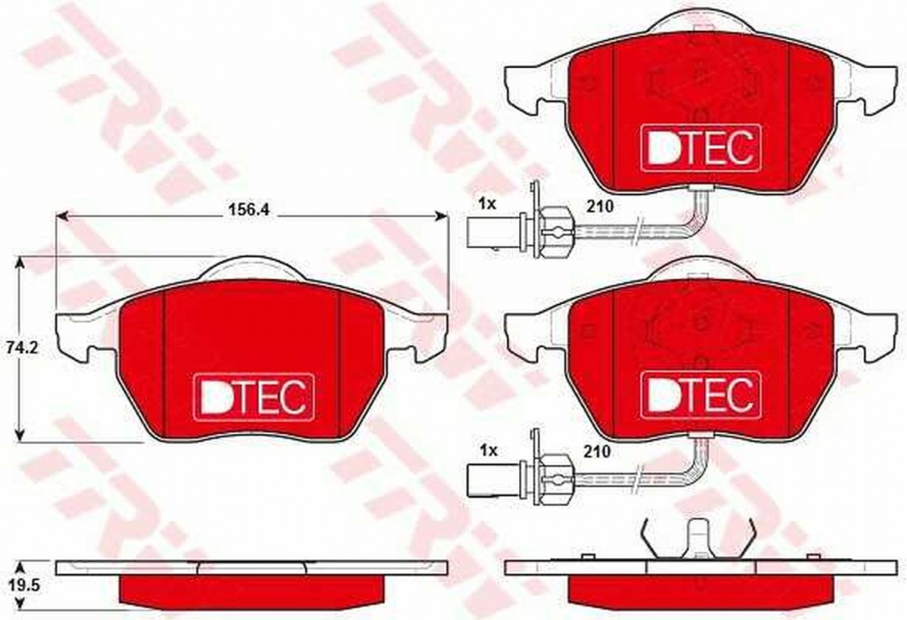 Placute frana AUDI A4 8D2 B5 TRW GDB1307DTE