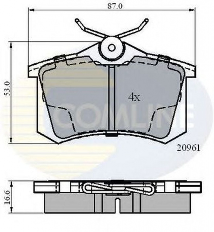 Placute frana AUDI A4 Cabriolet 8H7 B6 8HE B7 COMLINE CBP0797