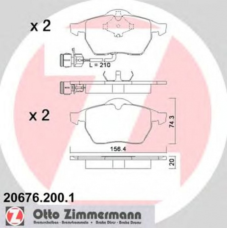 Placute frana AUDI A6 4A C4 ZIMMERMANN 206762001