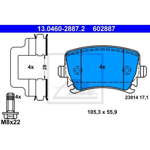 Placute frana Audi Tt (8j3), 08.2006-06.2014, Skod