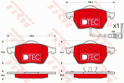 Placute frana AUDI TT Roadster 8N9 TRW GDB1403DTE 