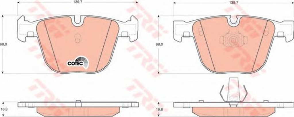 Placute frana BMW 7 E65 E66 E67 TRW GDB1502 PieseDeTop