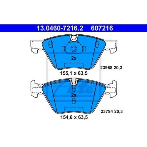 Placute frana Bmw Seria 1 (E81), 09.2006-12.2011, Seria 3 (E90), 02.2004-12.2011, X1 (E84), 03.2009-06.2015, Z4 (E89), 05.2009-, ATE