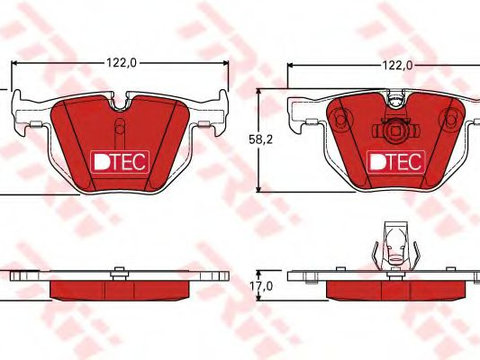 Placute frana BMW Seria 5 Touring (E61) (2004 - 2010) TRW GDB1727DTE