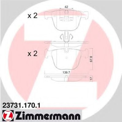 Placute frana BMW Seria 5 Touring (F11) (2010 - 2016) ZIMMERMANN 23731.170.1