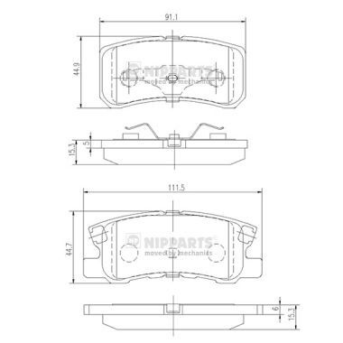 Placute frana # Bmw Seria 7 1995 1996 1997 1998 1999 2000 2001 # J3615010 # NIPPARTS
