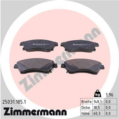 Placute frana # Chevrolet Aveo 2011 2012 2013 2014 2015 2016 2017 2018 2019 2020 2021 2022 2023 2024 2025 # 25031 185 1 # ZIMMERMANN