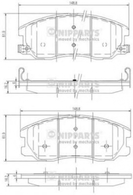 Placute frana CHEVROLET CAPTIVA C100 C140 NIPPARTS J3600913