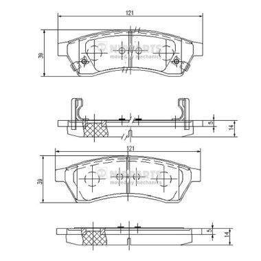 Placute frana # Chevrolet Epica 2006 2007 2008 2009 2010 2011 2012 2013 2014 2015 2016 2017 2018 2019 2020 2021 2022 2023 2024 2025 # J3610904 # NIPPARTS
