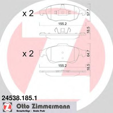 Placute frana CITROËN C4 Grand Picasso I (UA_) (2006 - 2016) ZIMMERMANN 24538.185.1