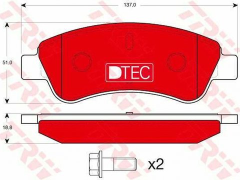 Placute frana CITROEN C3 II TRW GDB1463DTE