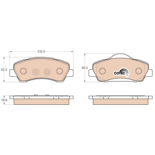 Placute frana Citroen C4 Cactus, 09.2014-, C-Elysee, 11.2012-, Peugeot 301, 11.2012-, 308 Sw 2, 03.2014-, TRW