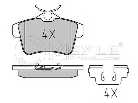 Placute frana CITROEN C4 II B7 MEYLE 0252492217