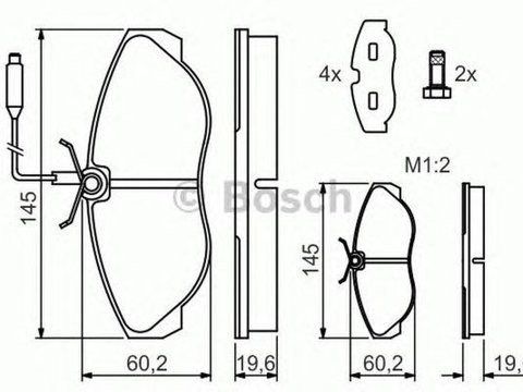 Placute frana CITROEN JUMPER platou sasiu 230 BOSCH 0986424030