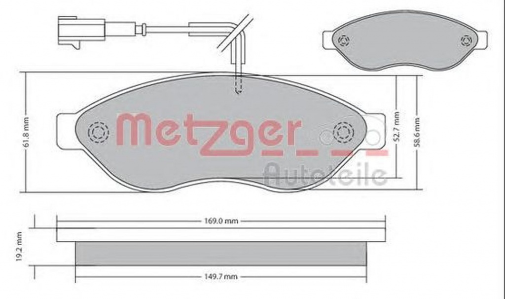 Placute frana CITROEN JUMPER platou sasiu METZGER 1170073