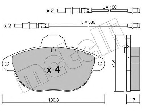 Placute frana CITROEN XANTIA Break X1 METELLI 2202900