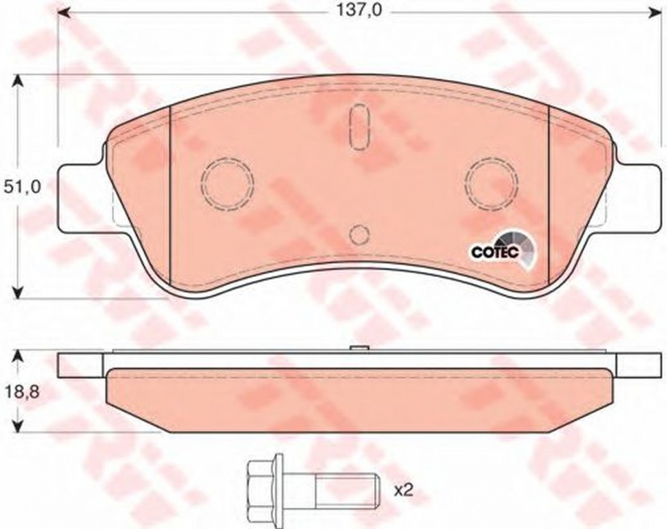 Placute frana CITROEN XSARA PICASSO N68 TRW GDB1463