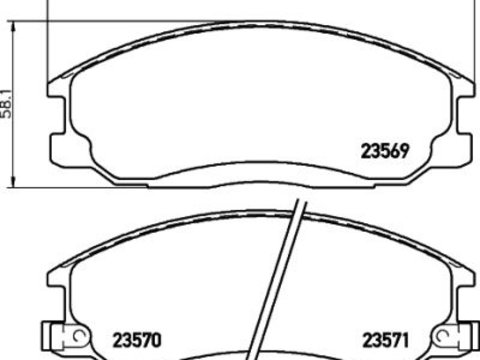 Placute frana Daewoo Rexton (Gab), Hyundai H-1 / Starex, Santa Fe 1 (Sm), Trajet (Fo), Xg (Xg), Ssangyong Actyon I, Actyon Sports 1 (Qj), Kyron, Rexton (Gab), Rexton W SRLine parte montare : Punte fata