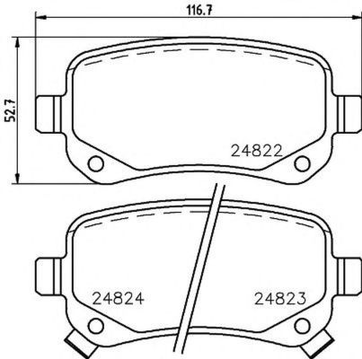 Placute frana DODGE CARAVAN HELLA 8DB355014331