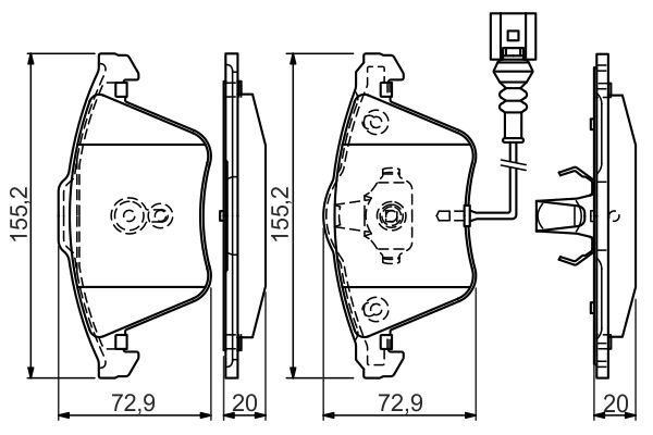 PLACUTE FRANA ~ Fata AUDI TT Roadster (8J9) 2007 2008 2009 2010 2011 2012 2013 2014 ~ 0 986 494 550 ~ BOSCH