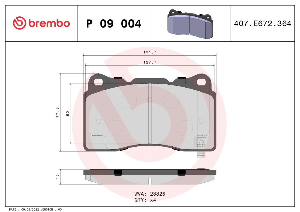 PLACUTE FRANA ~ Fata CADILLAC ATS 2013 ~ P 09 004 ~ BREMBO