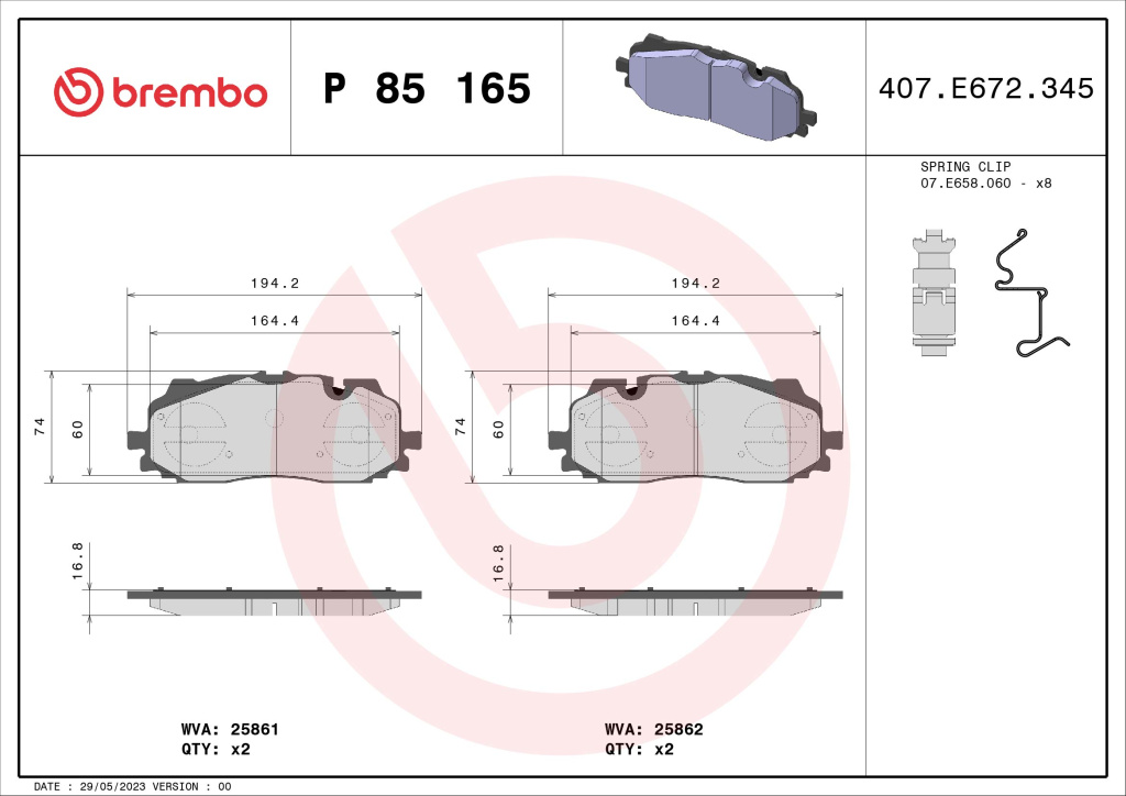 PLACUTE FRANA ~ Fata CUPRA FORMENTOR (KM7) 2020 ~ P 85 165 ~ BREMBO