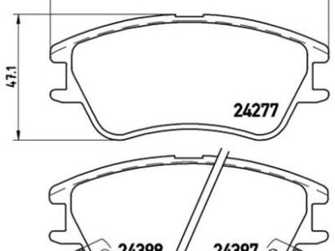 Placute frana fata Hyundai Atos (Mx), 01.1997-, marca SRLine S70-0259