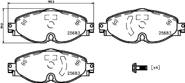 PLACUTE FRANA ~ Fata VW PASSAT B8 Variant (3G5, CB5) 2014 ~ P 85 147 ~ BREMBO