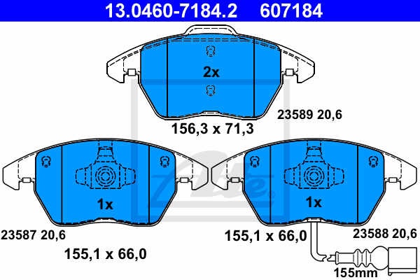 Placute frana fata VW PASSAT VARIANT 3C2 2.0 TDI BMP - ATE