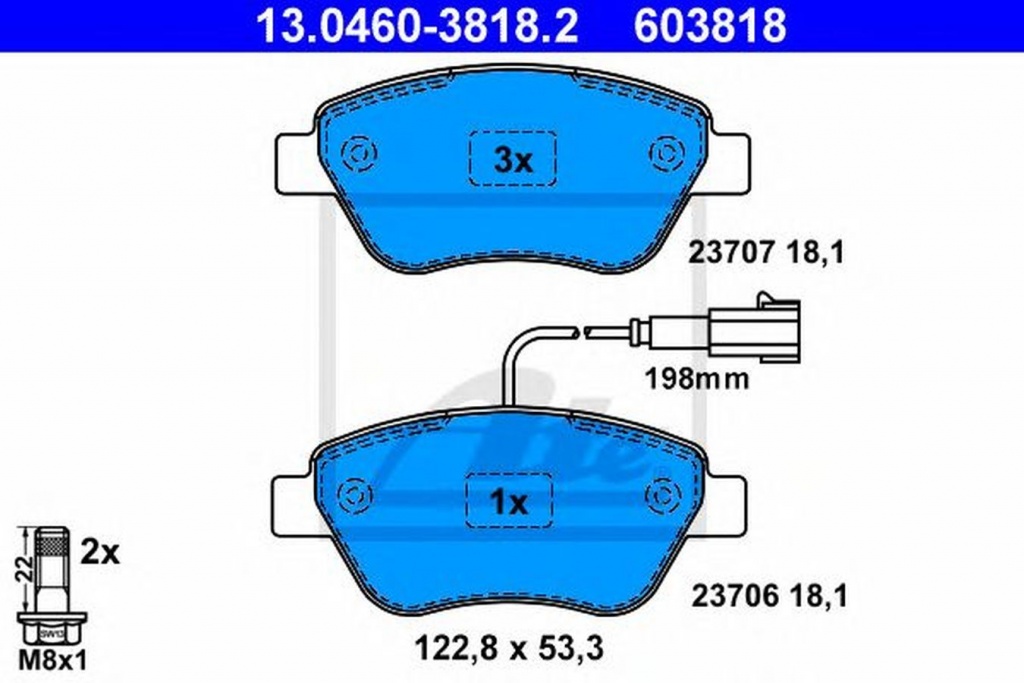 Placute frana FIAT 500 C 312 ATE 13046038182