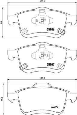 Placute frana # Fiat 500l 2014 2015 2016 2017 2018 2019 2020 2021 2022 2023 2024 2025 # P 23 155 # BREMBO