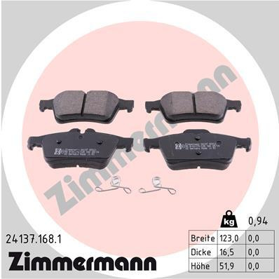 Placute frana # Ford Focus 2010 2011 2012 2013 2014 2015 2016 2017 2018 2019 2020 2021 2022 2023 2024 2025 # 24137 168 1 # ZIMMERMANN
