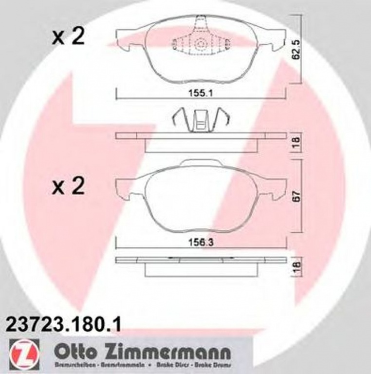 Placute frana FORD FOCUS II Cabriolet ZIMMERMANN 237231801