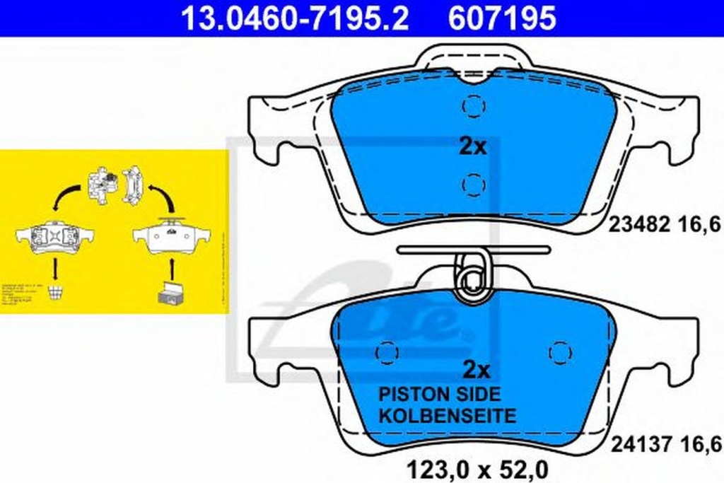 Placute frana FORD GRAND C-MAX DXA CB7 DXA CEU ATE 13046071952