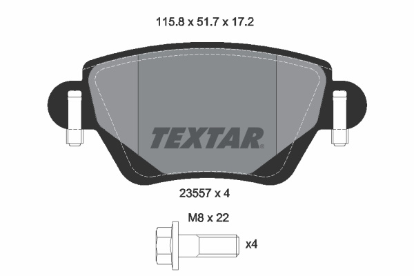 Placute frana # Ford Mondeo 2000 2001 2002 2003 2004 2005 2006 2007 # 2355701 # TEXTAR