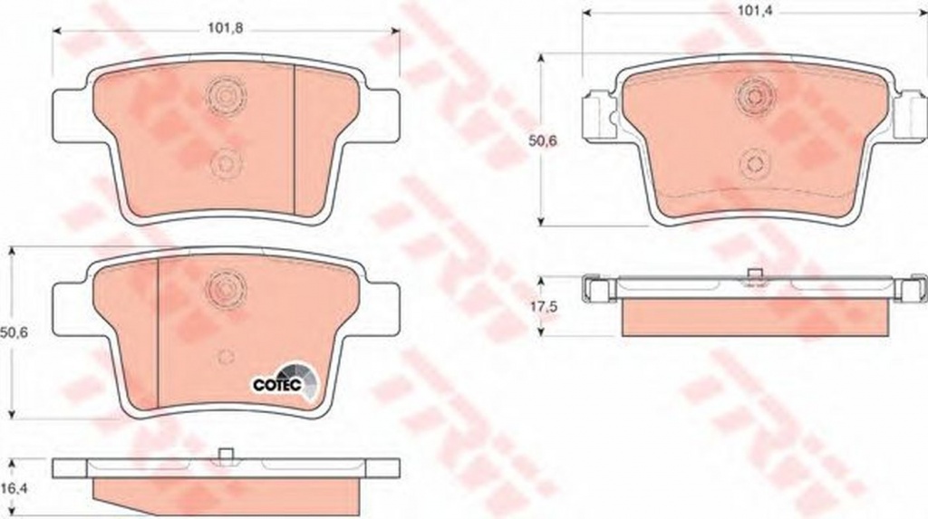 Placute frana FORD MONDEO III limuzina B4Y TRW GDB1665