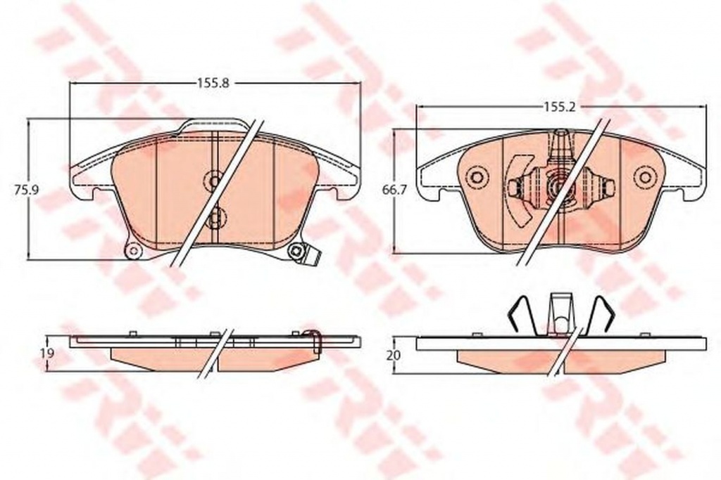 Placute frana FORD MONDEO V Turnier TRW GDB2092