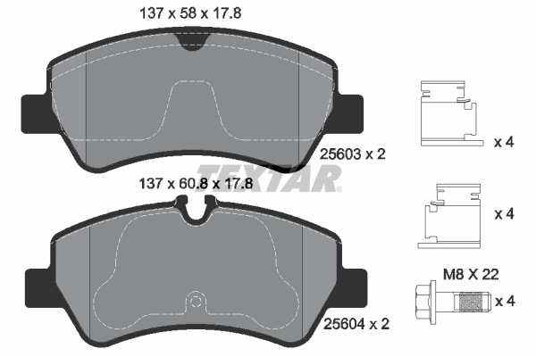Placute frana # Ford Transit 2012 2013 2014 2015 2016 2017 2018 2019 2020 2021 2022 2023 2024 2025 # 2560301 # TEXTAR