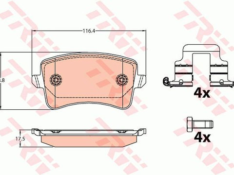 Placute frana GDB2107 TRW pentru Audi A5 Audi A4 Audi Q5