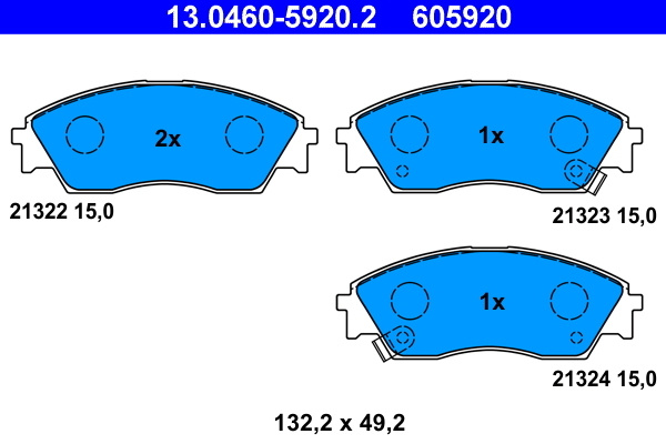 Placute frana # Honda Crx 1987 1988 1989 # 13 0460 5920 2 # ATE