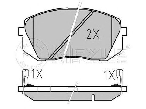 Placute frana HYUNDAI TUCSON JM MEYLE 0252450116PD